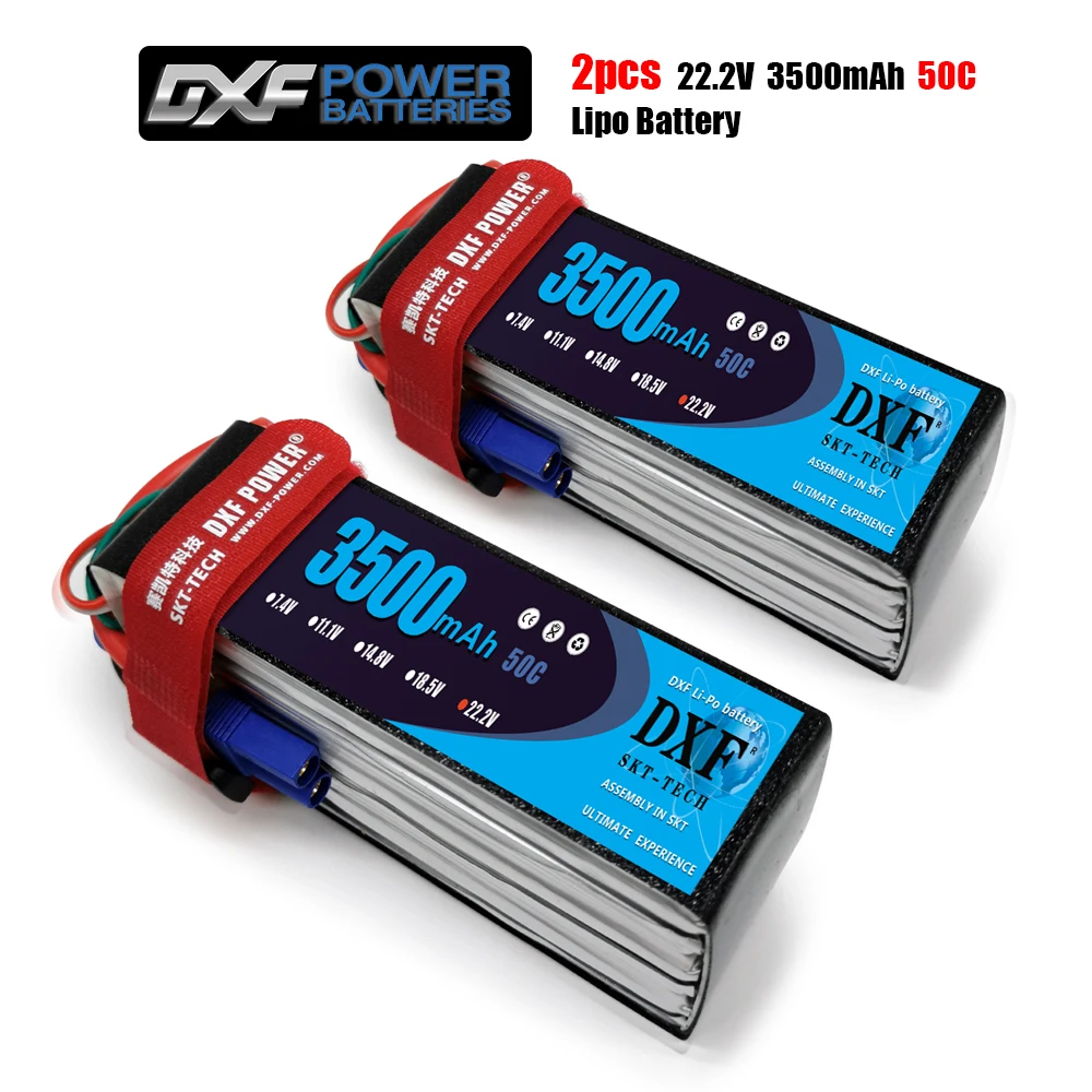 

2PCS DXF 7.4V 11.1V 15.2V 14.8V 22.2V 2S 3S 4S 6S 3500mAh 5200Mah 6300Mah 6500mAh 6200mAh 6750mAh 8000mAh 7000mAh Lipo Batteries