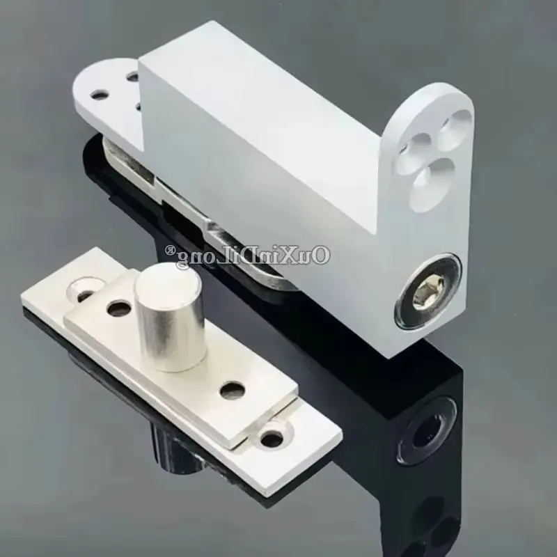 1Set Stainless Steel Alloy Heavy Door Pivot Hinges Buffer Soft Close+Positioning Door Hinges Invisible Hidden Floor Spring Hinge