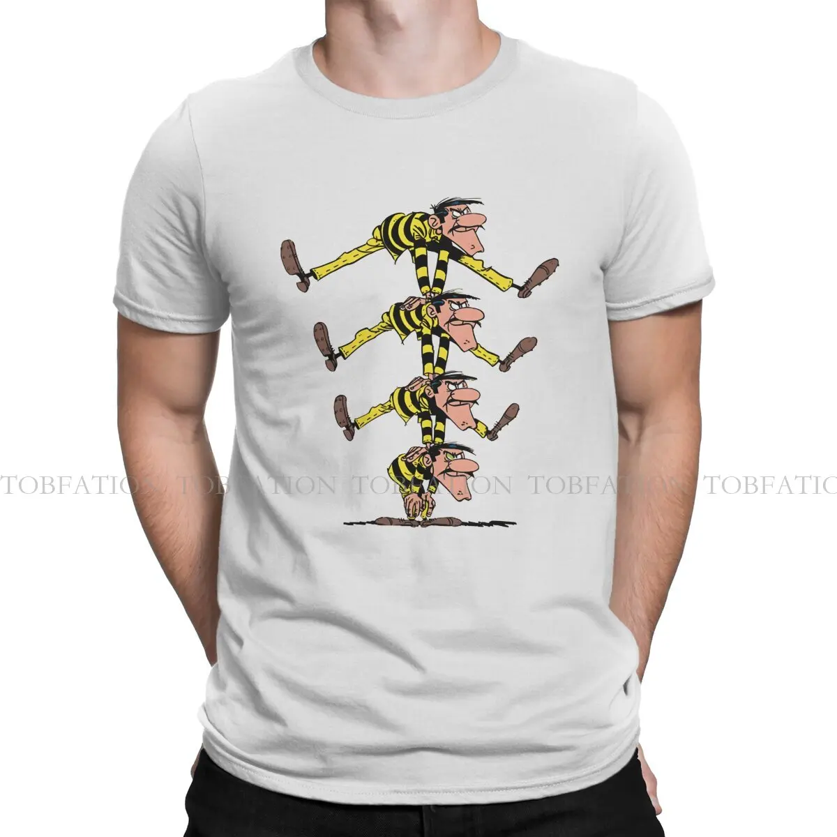 Lucky Luke Cartoon Comic T-shirt, The Daltons especial, 100% algodão, novo design, ideia do presente, manga curta, venda quente