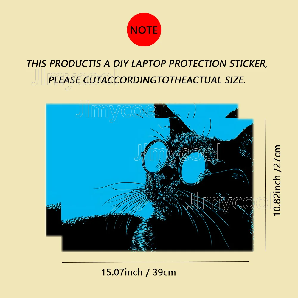 2 Durable Anime Chubby Cat Vinyl Laptop Stickers Art Scratch Protection Sticker for MacBook PC Chromebook