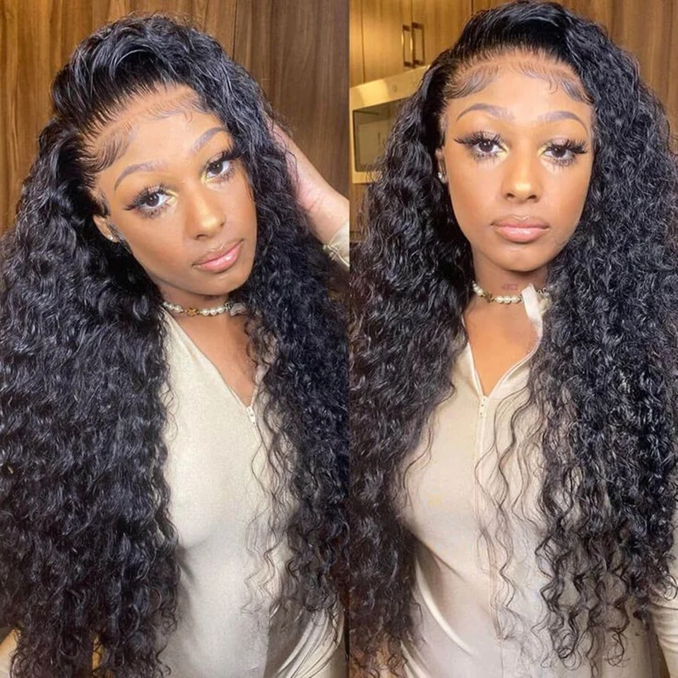 

Deep Wave Lace Front 100% Human Hair Wigs 30 32Inch Indian Curly Remy 200% 13x4 13x6 Lace Frontal Wigs For Woman Pre Plucked