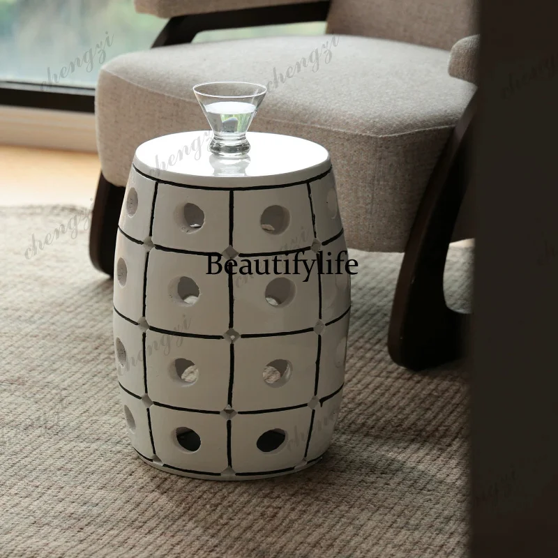 A73 ceramic side table, living room coffee table, movable drum stool, sofa headboard, household stump