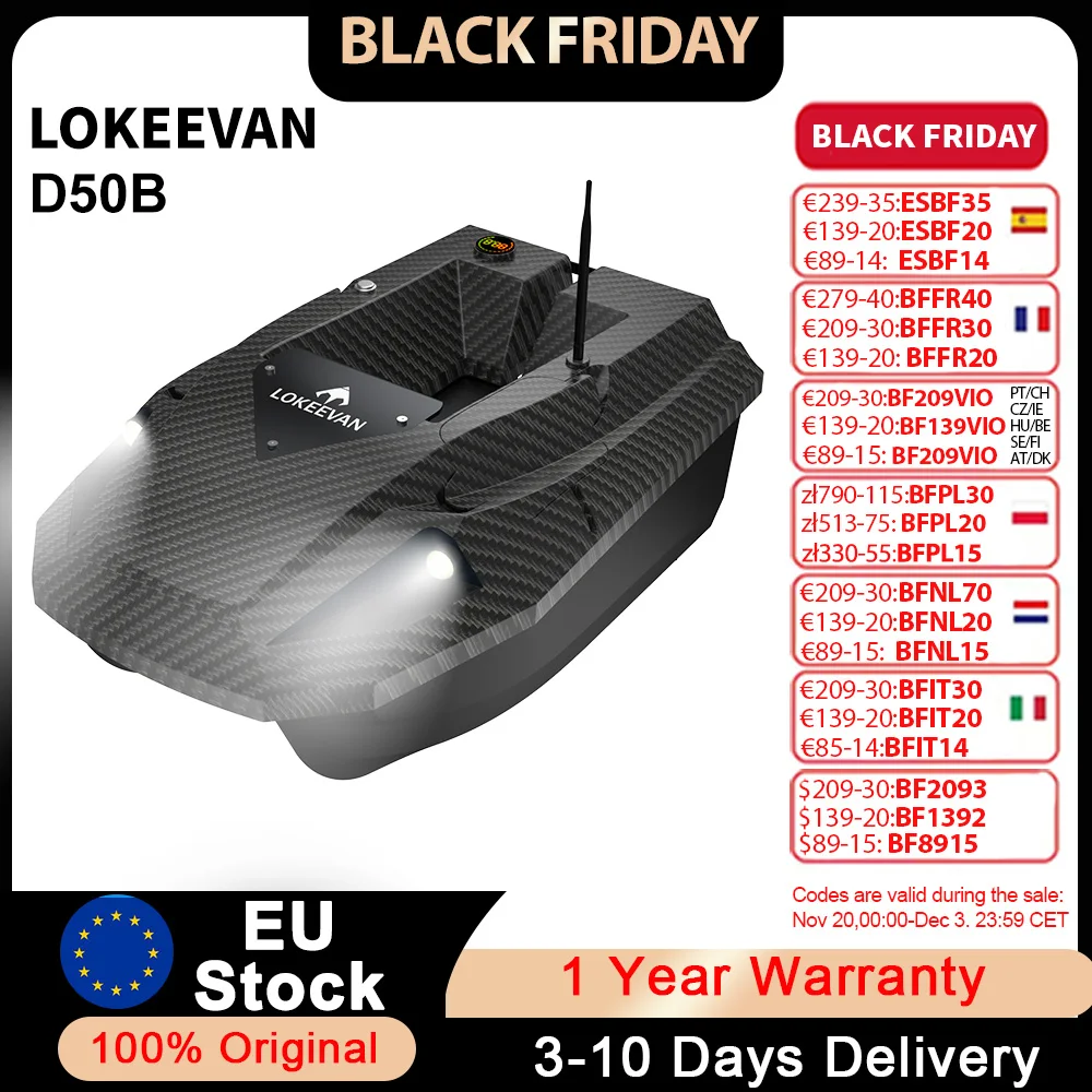D50B GPS appât bateau 15600 MAH * 2 12V puissant filet de traction Troll crochet GPS + Beidou Satellite double système de positionnement poisson carpe bateau