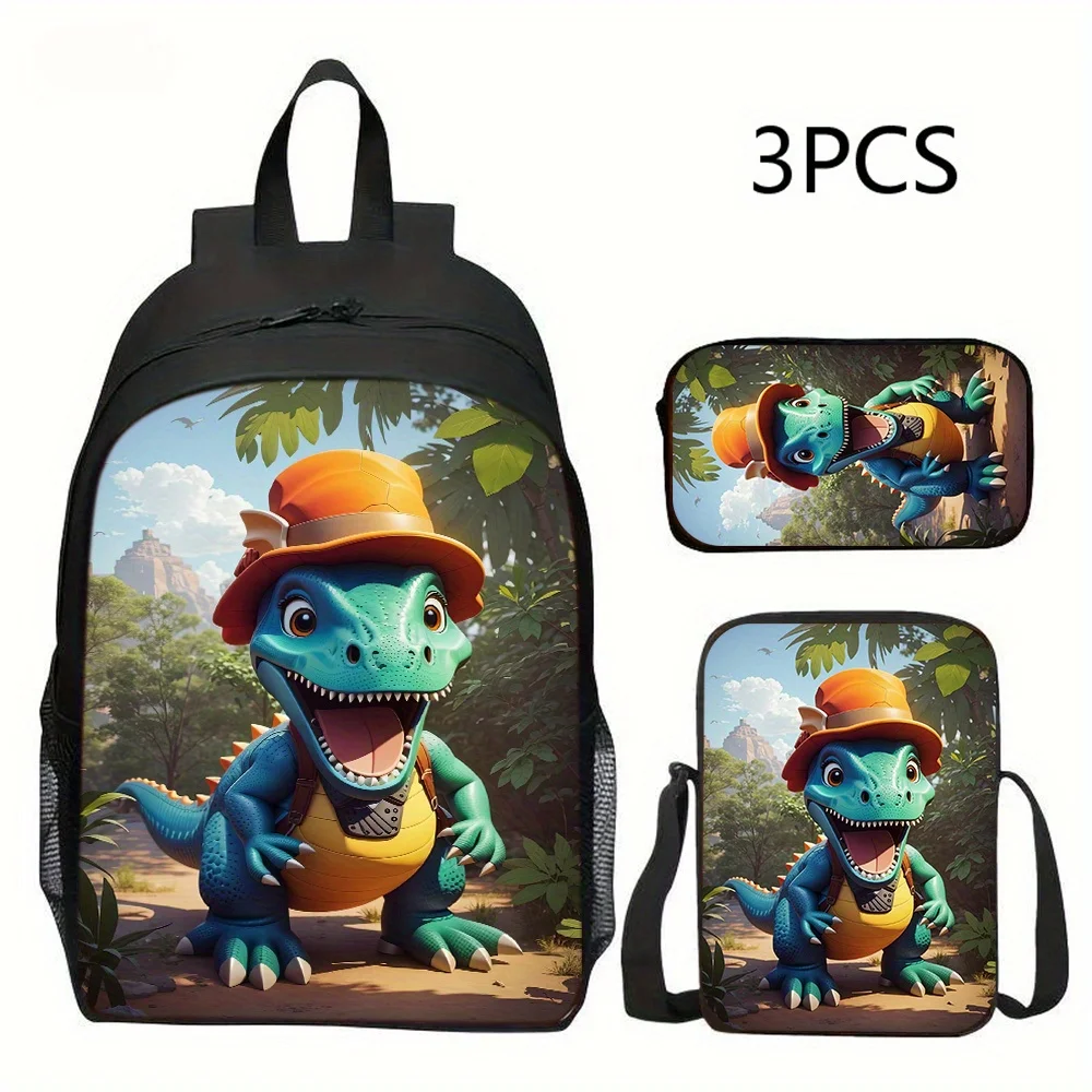 

Beautiful animals 3pcs backpack set theme, including 1 shoulder bag 1 crossbody bag 1 pencil case perfect for school or travel,
