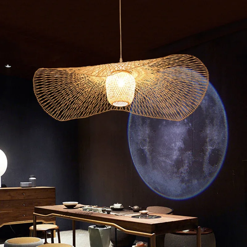 New Chinese Style Bamboo Pendant Lights Creative Tatami Lights Lamp for Dining Room Restaurant Hanglamp E27 Suspension Luminaire