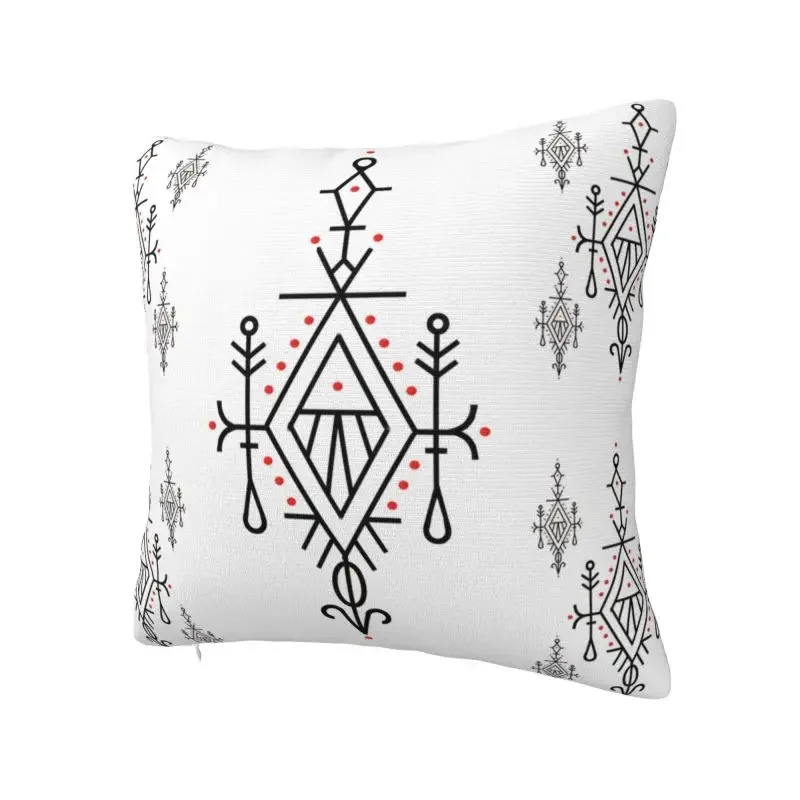 Amazigh Kabyle Pattern Cushion Cover 45x45cm Home Decorative Print Geometric Traditional Throw Pillow for Car Double-sided