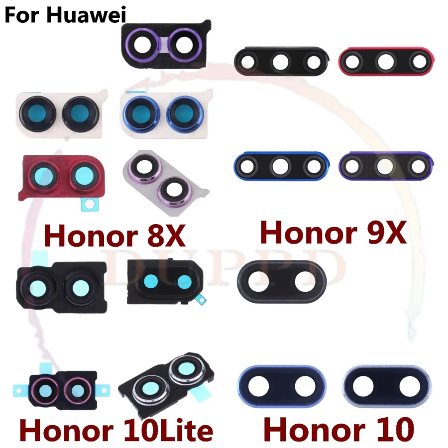 Original For Huawei Honor 8X 9X 9 10 Lite 9i Back Rear Camera Lens Frame Cover Housing Case Glass With Adhensive Repair + Tools