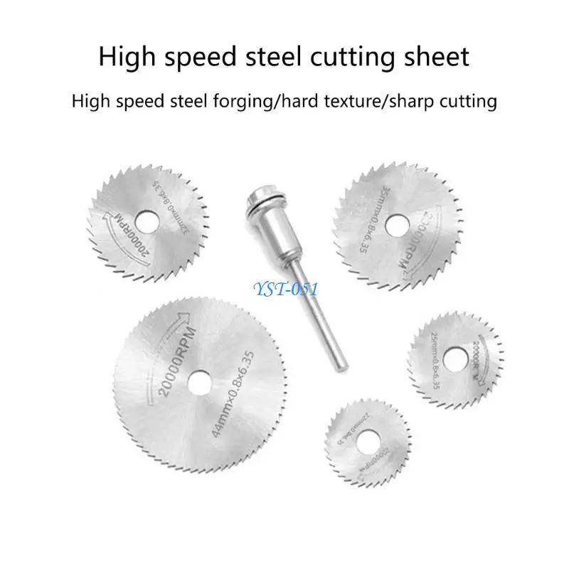 

E15a 7pcs Высокоскоростной стальной круговой пилы для вращающегося инструмента с хвостовиком HSS Резка