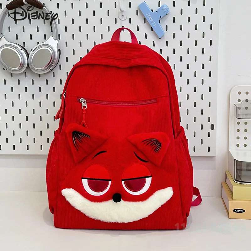 Disney Fox Nick 2025 New Plush Backpack Cartoon Versatile Large Capacity Cartoon Doll Backpack High Quality Student Backpack