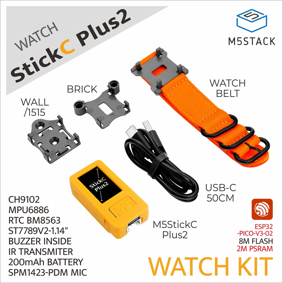 M5Stack 公式 M5StickC PLUS-PLUS2 時計アクセサリー付き ミニ IoT