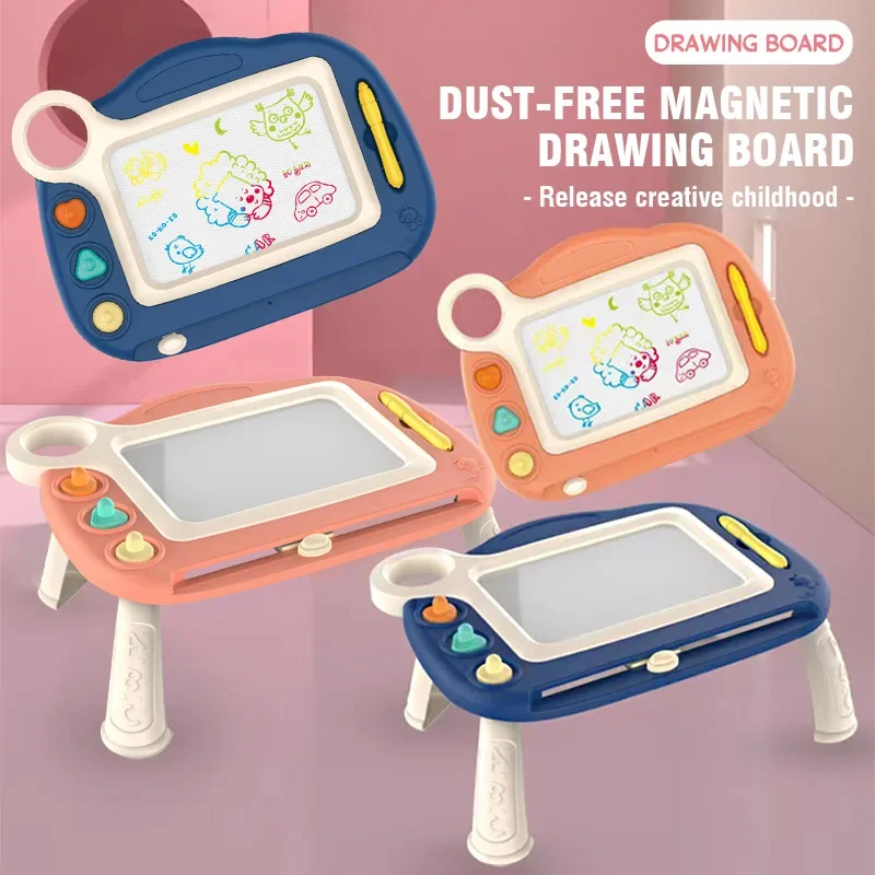 Magnetic Kids Drawing Table Painting Board Graffiti Board Preschool Toys With Table Legs Erasable Writing Board Christmas Gift