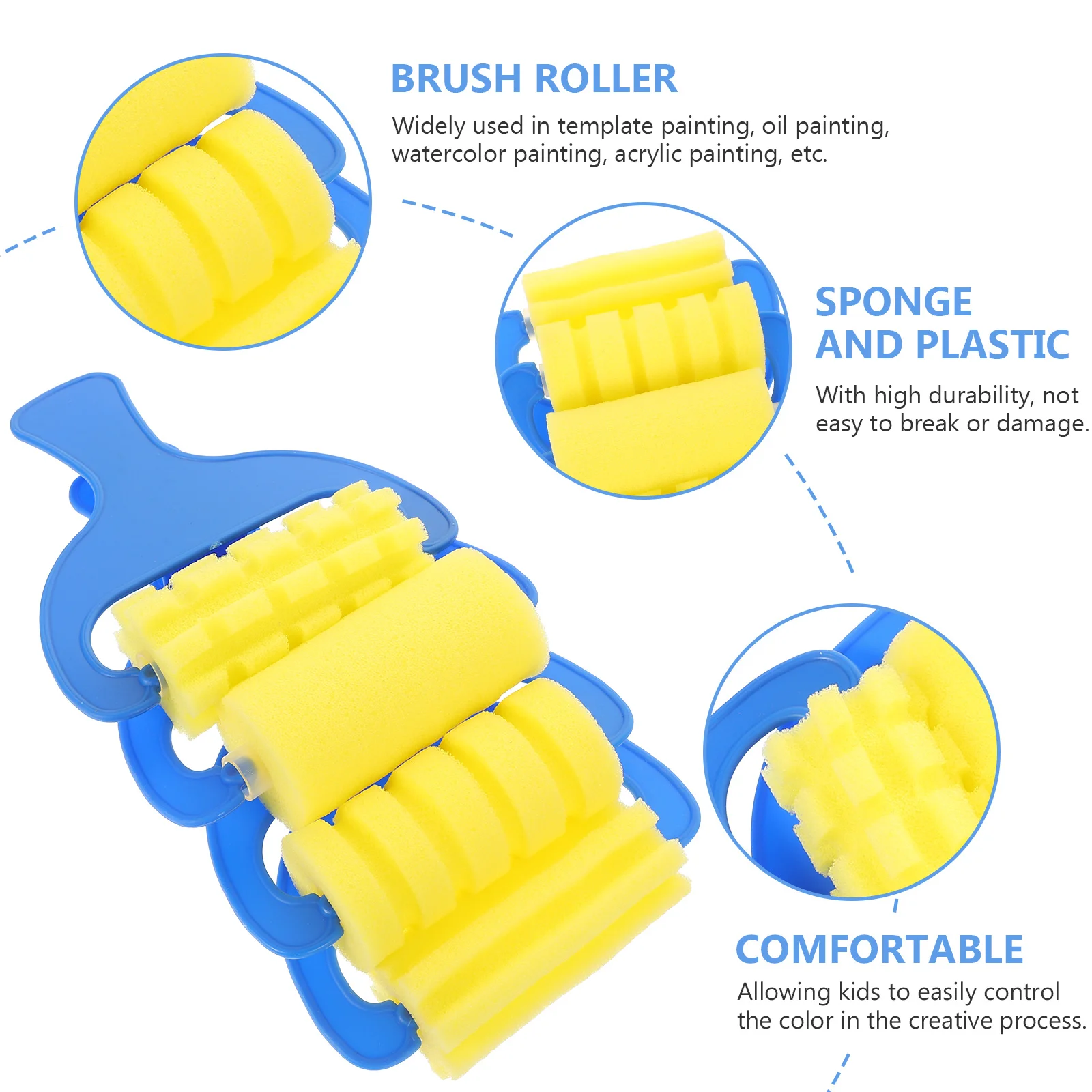 

12 Pcs Miniature Painting Tools Sponges for Learning Brush Roller Brushes Preschool