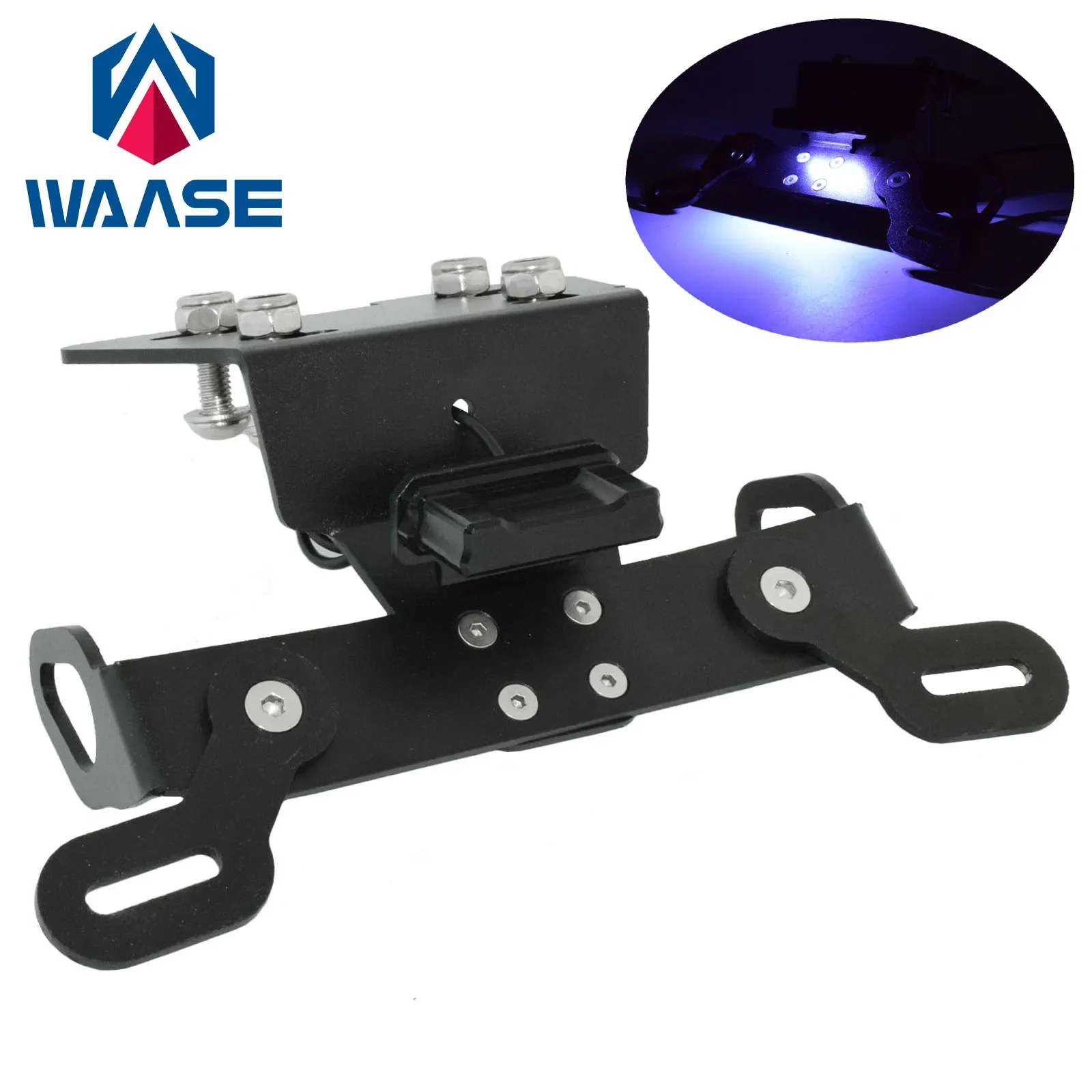 Waase para Yamaha XJ-6 XJ6 XJ6N XJ6F Diversion FZ6R FZ-6R 09-17 soporte de marco para matrícula eliminador de orden trasero luz LED