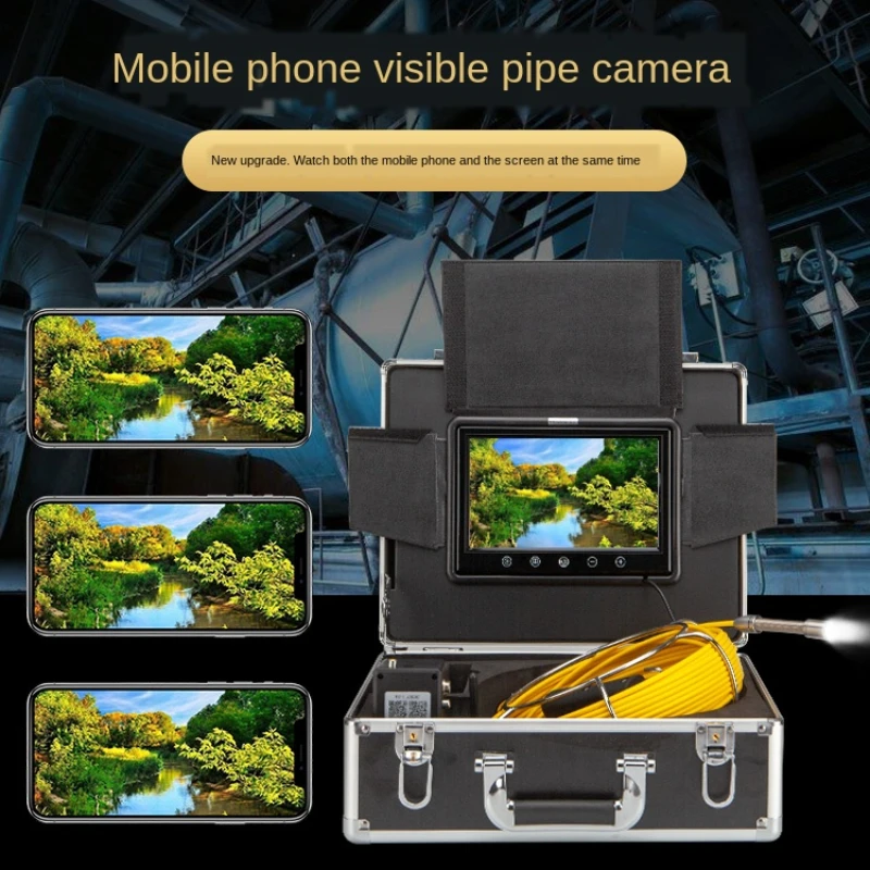 Mobile phone WIFI high-definition camera Pulley Industrial pipe Endoscope Pipe dredging sewage detector