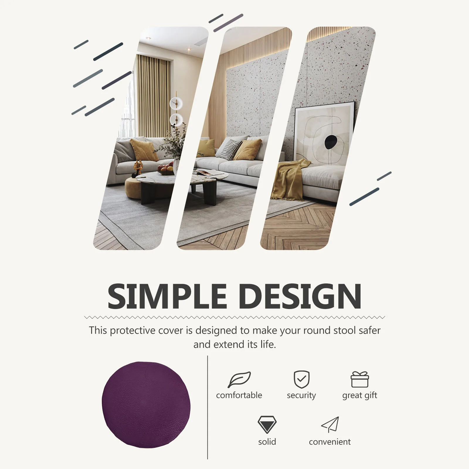 Ronde krukbeschermer Premium kwaliteit Krasbestendig Langdurig gebruik Pure kleur Decoratieve hoes Barkrukhoezen