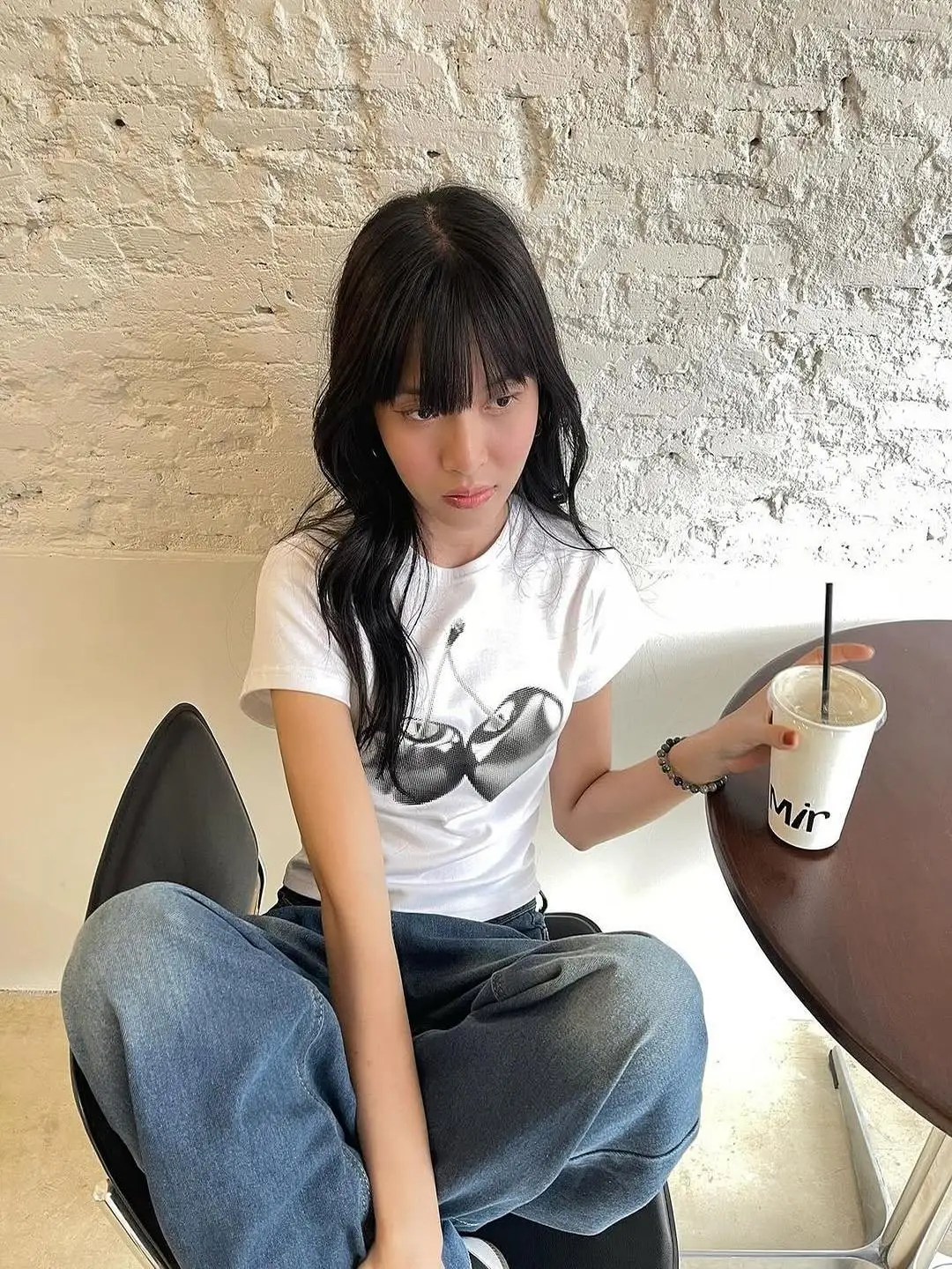 

Metallic Cherry Print ort Sve Slim Fit Cotton T-irt Women's Casual Sle round Ne Pure Cotton High Elastici ort ...