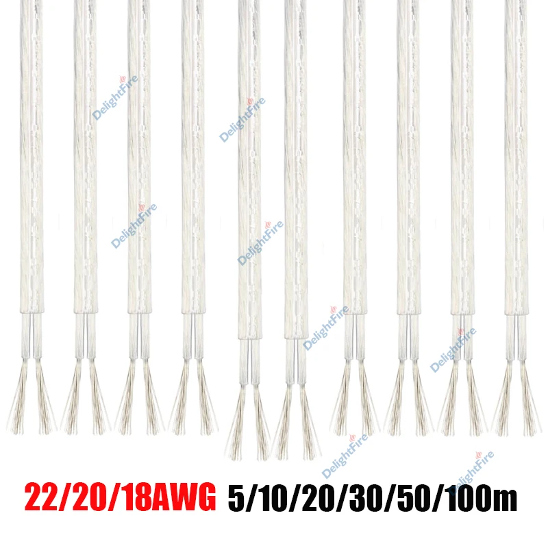 

2 Conductor Round Cables PVC Sheathed Cord Transparent 12V Electrical Wire for LED Lamp Wire Speaker Audio DIY Lighting Projects