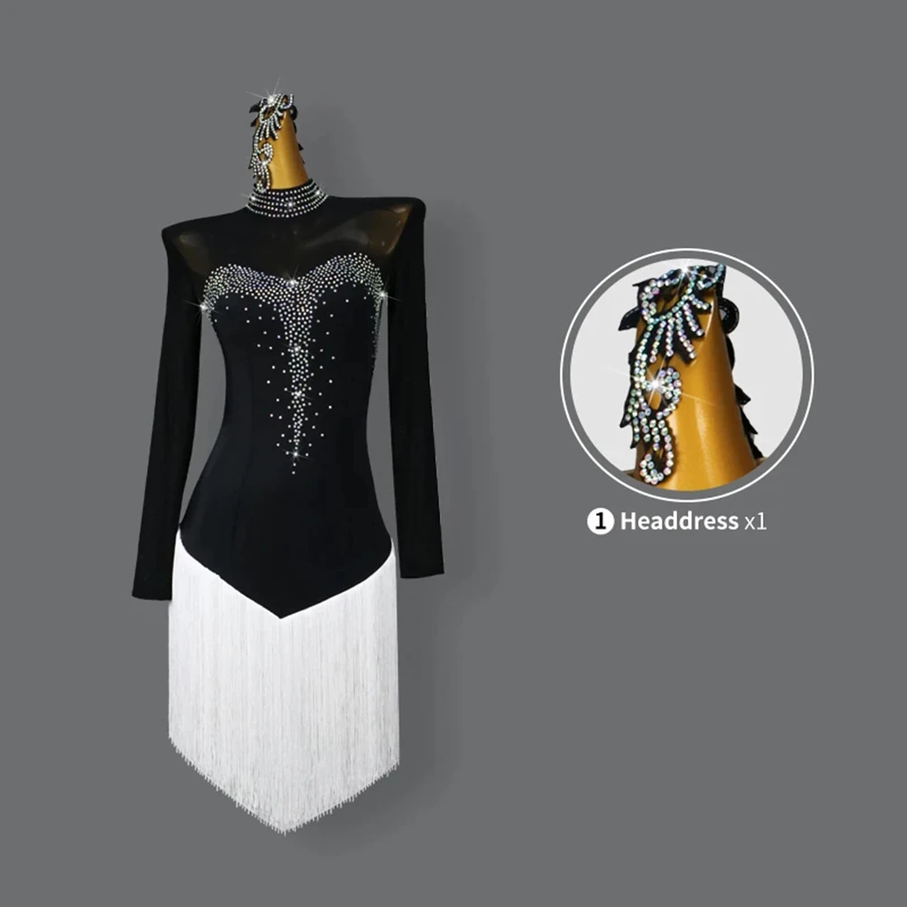 Vestido de dança latina das mulheres roupas de festa feminino franjas terno dancewear meninas traje de palco baile prática wear esporte samba carnaval