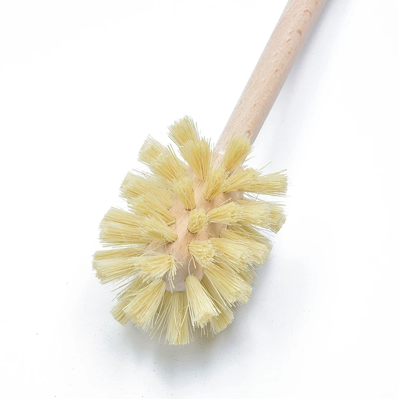 Toilet Brush, Wood Toilet Brush Made Of Beechwood, Strong Jute Bristles With 360° Cleaning Power