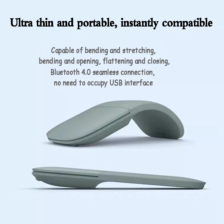 Bluetooth 4.0 Folding Wireless Mouse Arc Touch Roller Computer Silent Mouse Ergonomic Slim Laser Mini Mice For Microsoft Surface