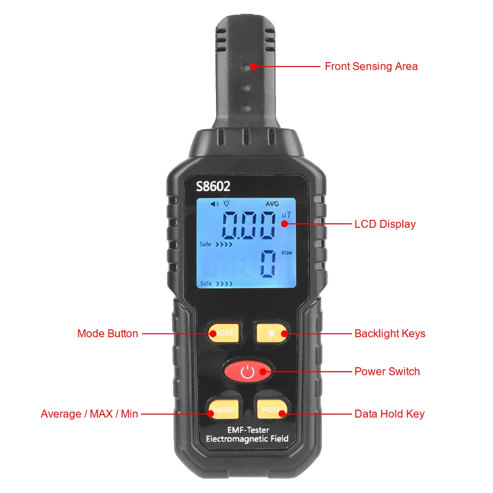 Portable 3 In 1 3 LED Indicator EMF Tester Electric Magnetic Field Temperature Test Electromagnetic Field Radiation Detector