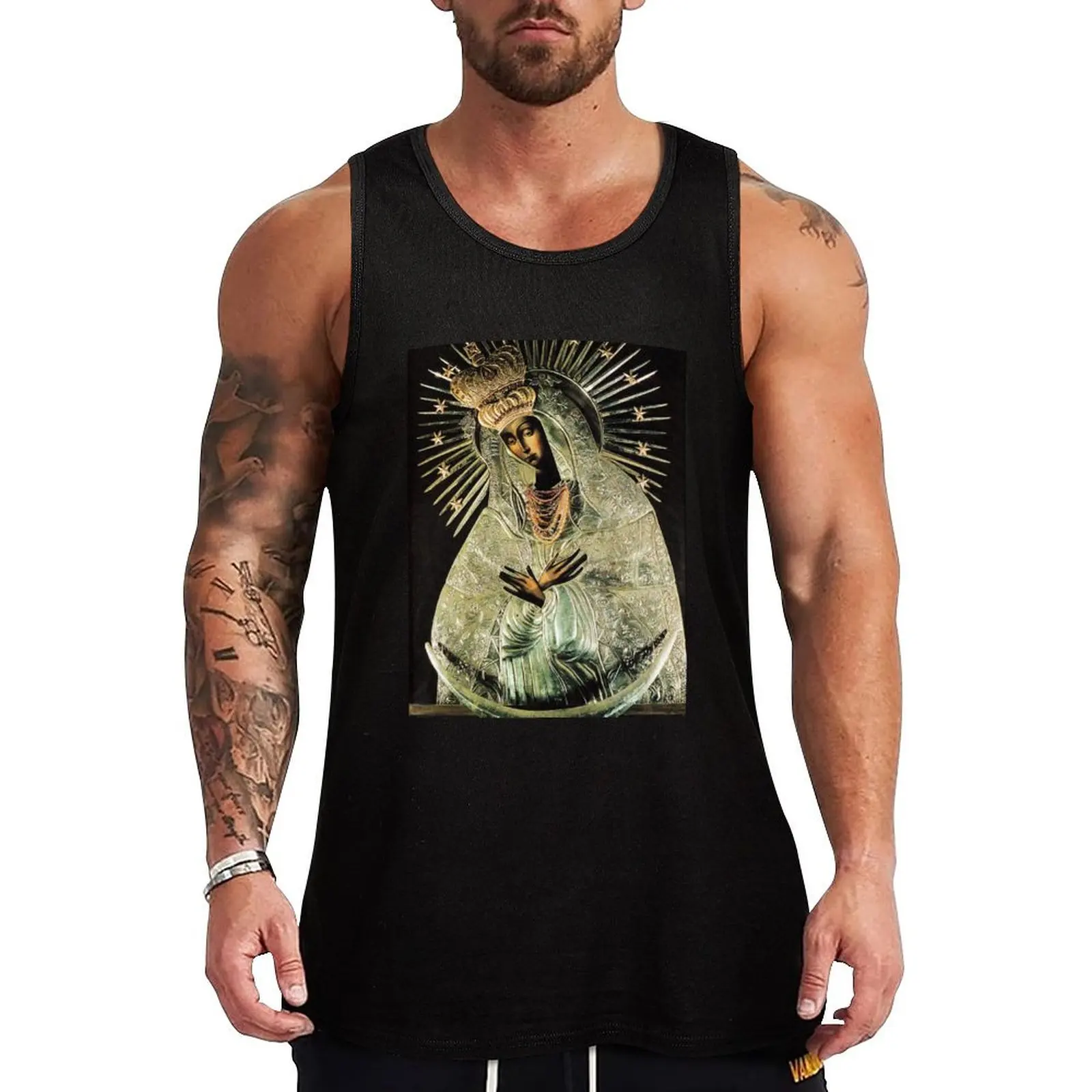 Black Madonna, Our Lady of Grace, Our Lady of Gate of Dawn, Virgin Mary Tank Top Gym clothes t-shirts man