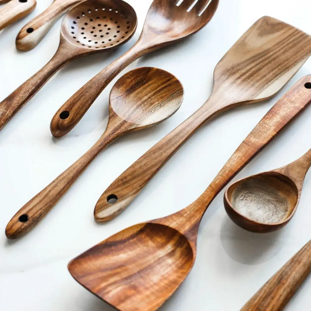 

Деревянные ложки для риса Эргономичные деревянные ложки Набор деревянных кухонных принадлежностей с антипригарным покрытием и удобными ручками Лопатки Ковшины для легкого использования