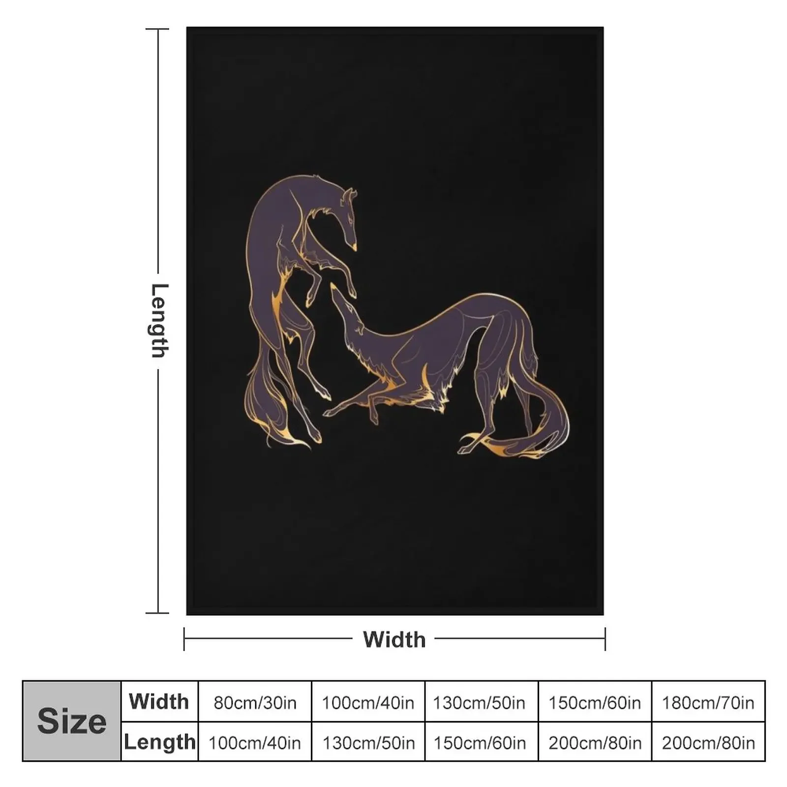 Dancing gold and purple borzoi Throw Blanket Stuffeds Sleeping Bag Bed linens Blankets