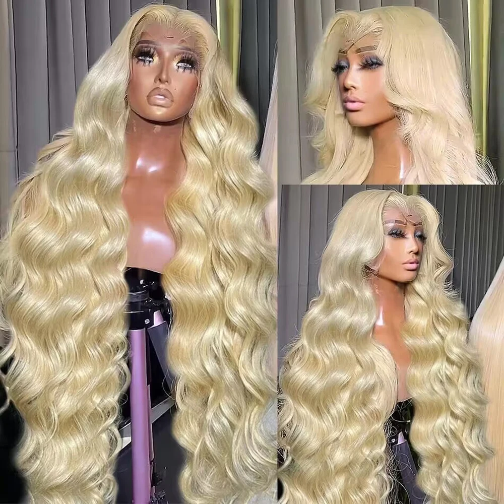 200 Density 613 Blonde Wig 13x6 HD Lace Front Human Hair Wigs For Women Body Wave 30 36 Inch Honey Blonde 13x4 Lace Frontal Wig