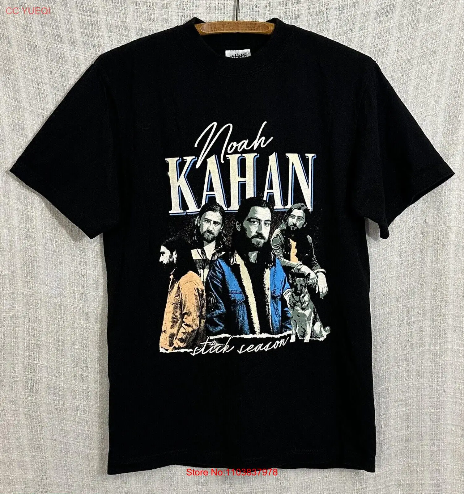 Сезон Ноев Каган, мужская одежда средней длины Shaka, черная футболка S/S для концерта