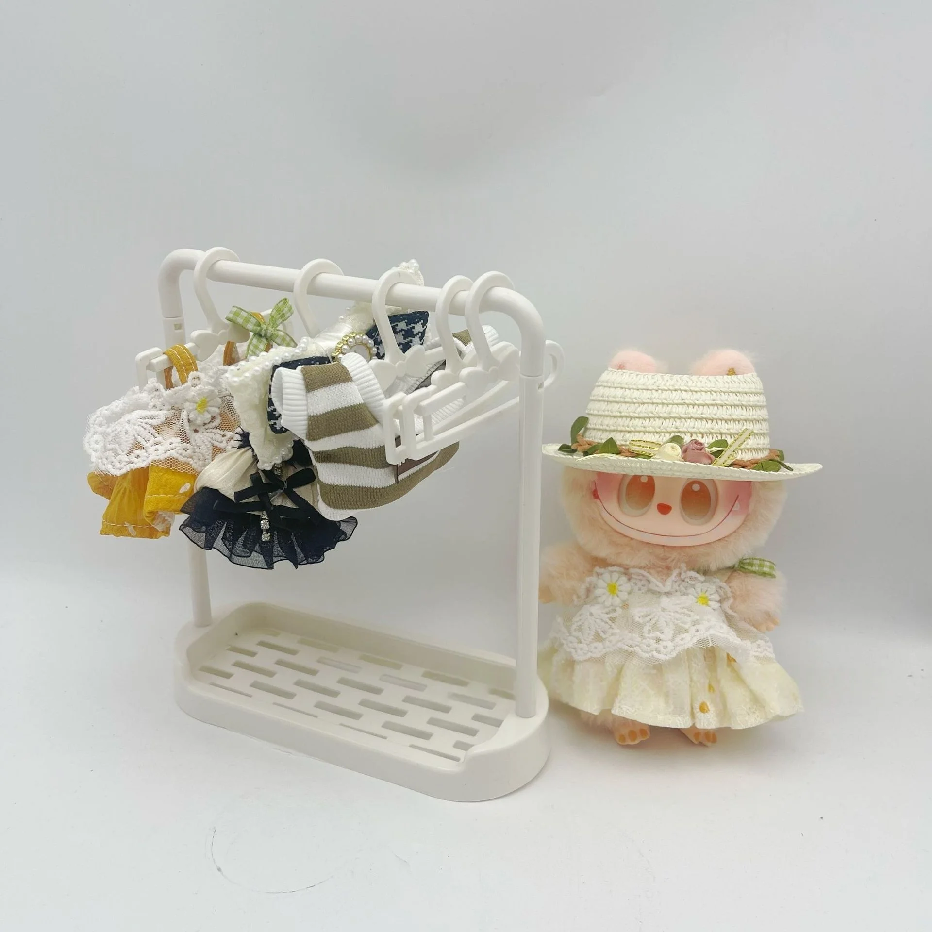 

Новинка для 17 см, вешалка для одежды Labubu, 10 см, хлопковые куклы, куклы BJD, подставка для одежды, игрушки для хранения, изысканная одежда