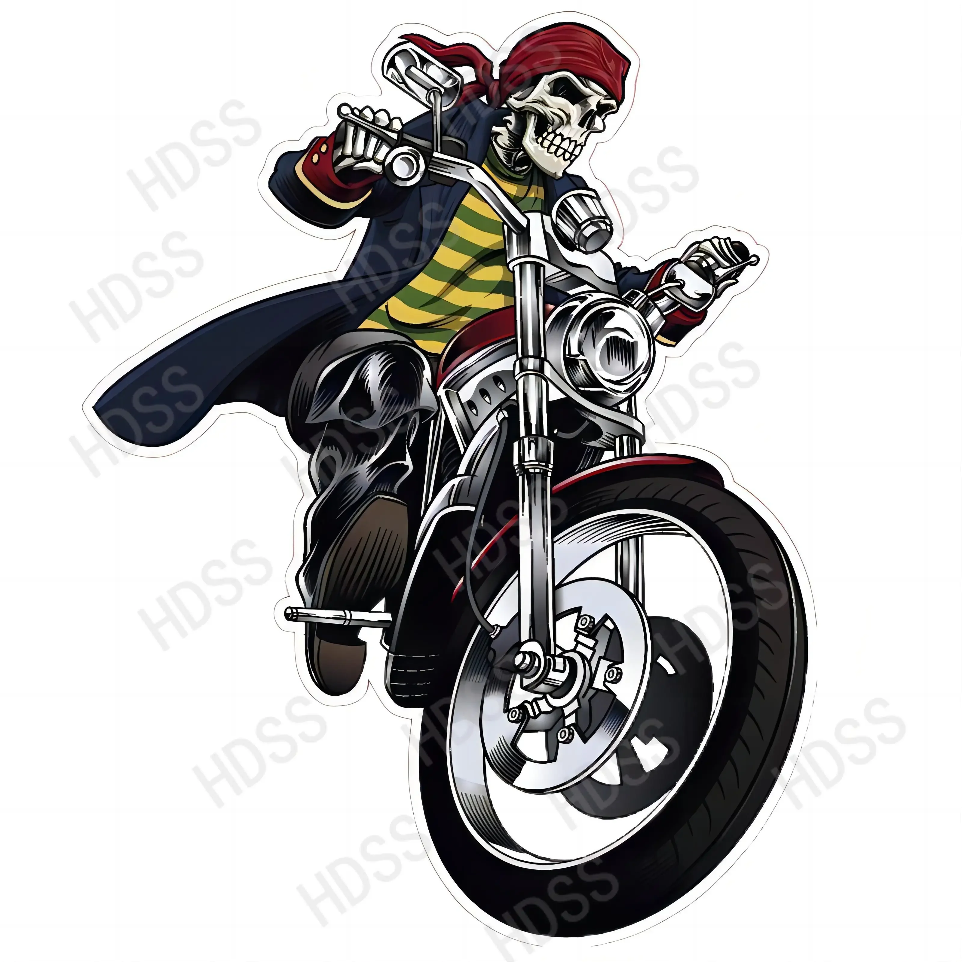 HDSS-HDSS-skull Motorcycle Rider Car Sticker Biker On Board Funny Colorful Auto Automobile Decalscar Accessoire