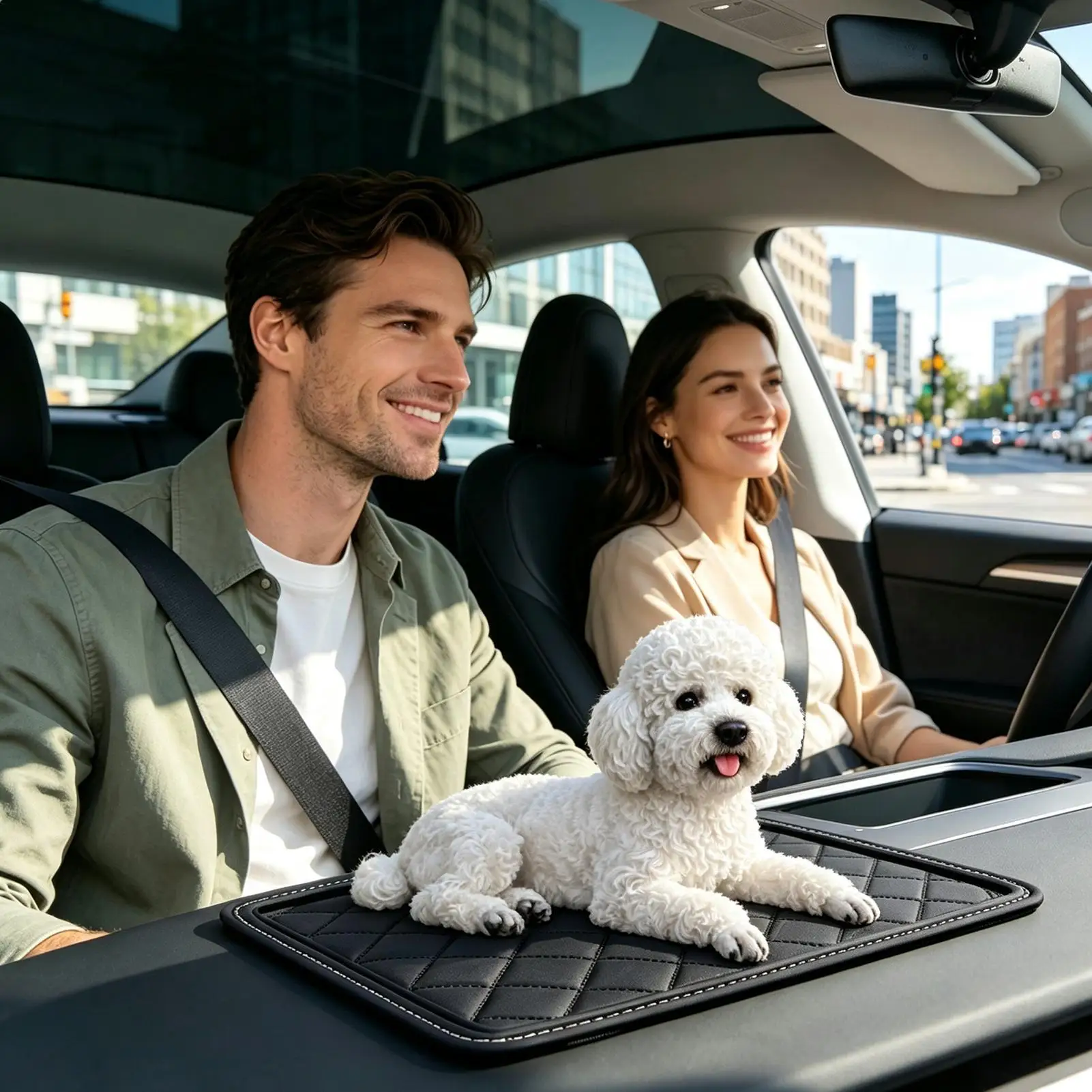 Cute Dashboard Car Accessories Decorative Vehicle Interior Decoration Car Dashboard Dog Statue For Automotive Sedan Pickup Truck