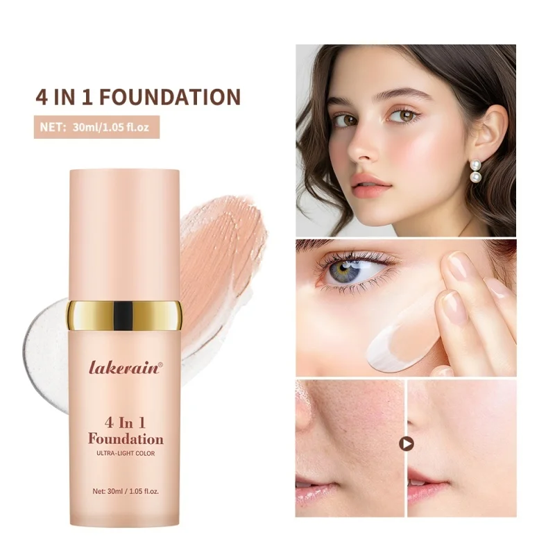 Color Changing Foundation 4 In 1 Moisturizer Longwearing Waterproof Concealer Even Skin Toning Sunscreen Spf 30 Whitening Makeup