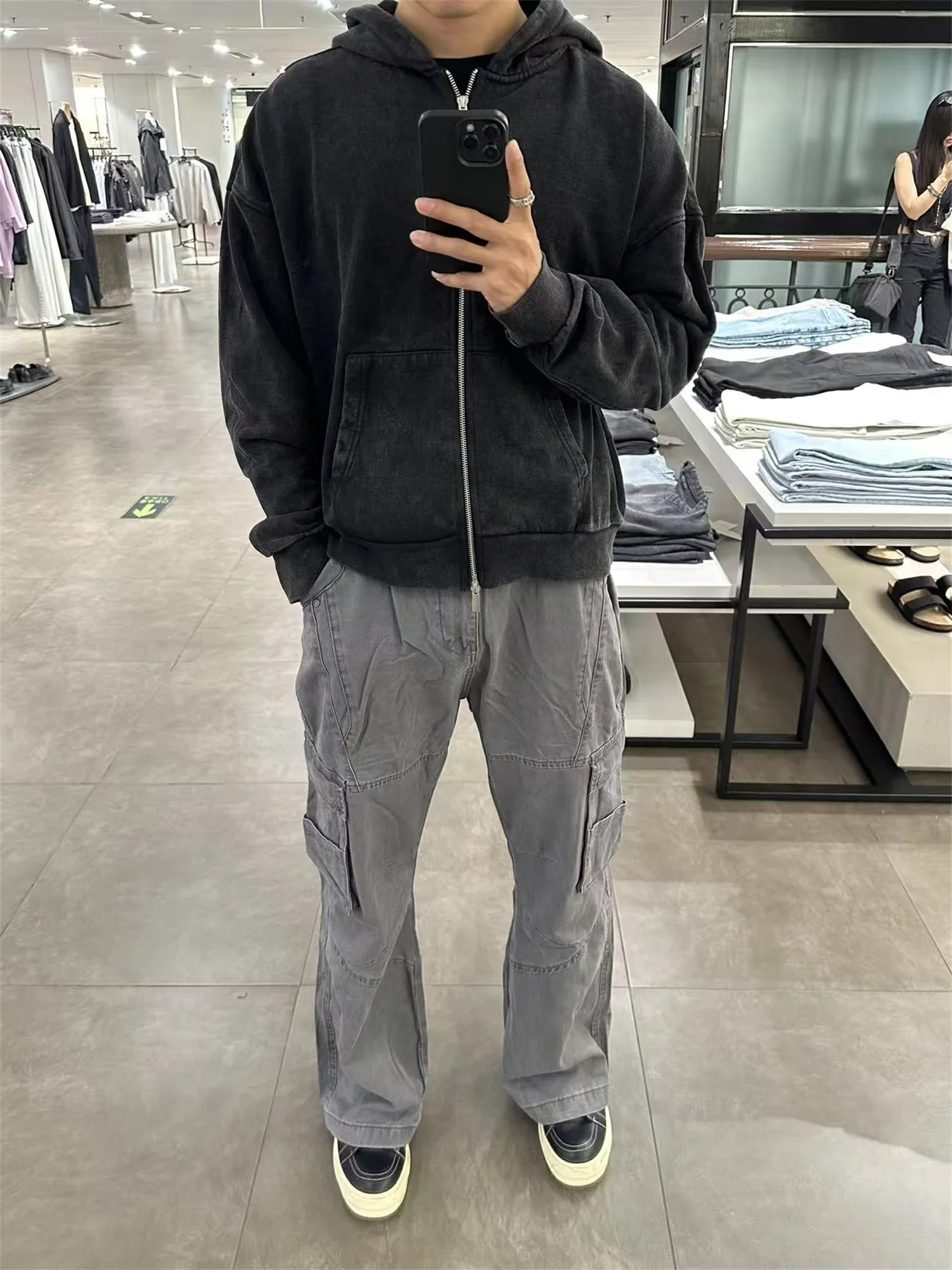 

Мужские свободные прямые длинные брюки с несколькими карманами Fool в американском стиле ретро, свободные прямые микроострые длинные брюки