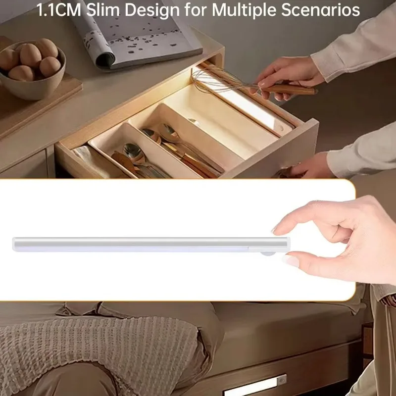 Led Closet Lamp Wireless Magnetic Dimmable USB Rechargeable Wall Motion Sensor Night Lamp Under Touch Switch Cabinet Lights