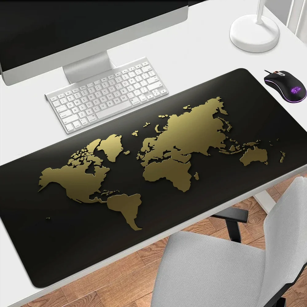 World Map Mouse Carpet Desk Accessories Pc Gamer Computer Offices Keyboard Non-slip Pad Mousepad Cabinet Mat Gaming Xxl Large