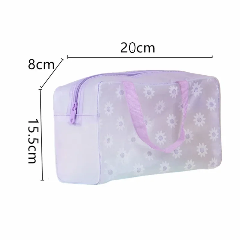 1 Pc PVC Transparent Cosmetic Bag Clear Makeup Bag for Women Girl Waterproof Zipper Beauty Case Travel Toiletry Bags Handbag