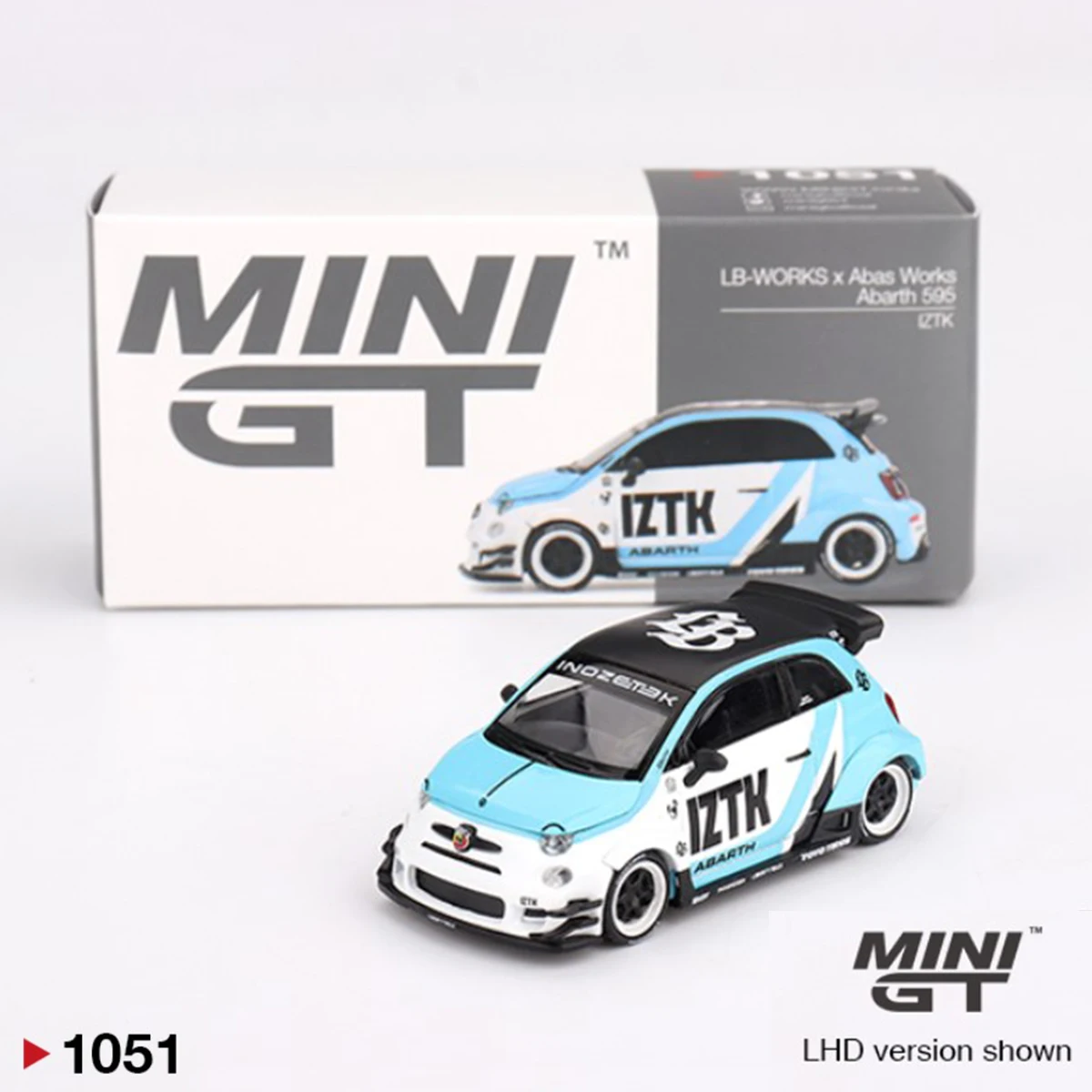 

MINIGT 1051 В наличии 1:64 Abarth 595 LB WORKS Abas Works IZTK Литая под давлением модель автомобиля Коллекция игрушек