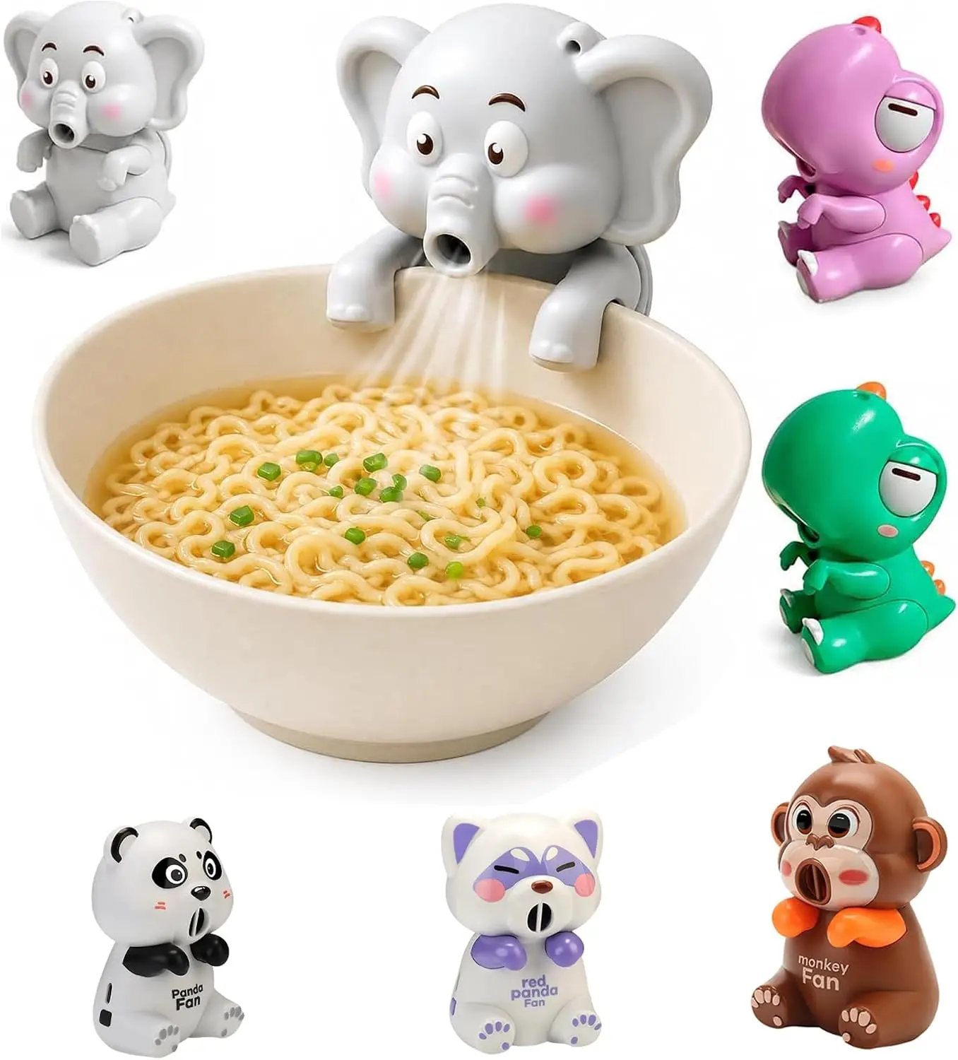 Mini Fan for Mug Cute Elephant Animal Fan Coffee Chiller Desktop Beverage Blower Hanging Mug Fan for Coffee Soup Drinks