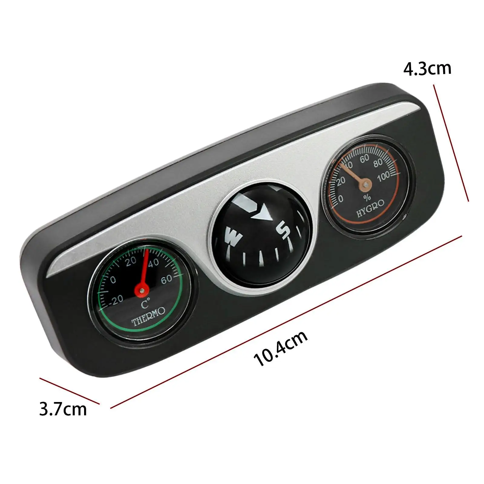 Car Dashboard Compasses Durable Car Accessories 3 in 1 Portable Vehicles Navigation Compass Navigation Ball Vehicle Thermometer