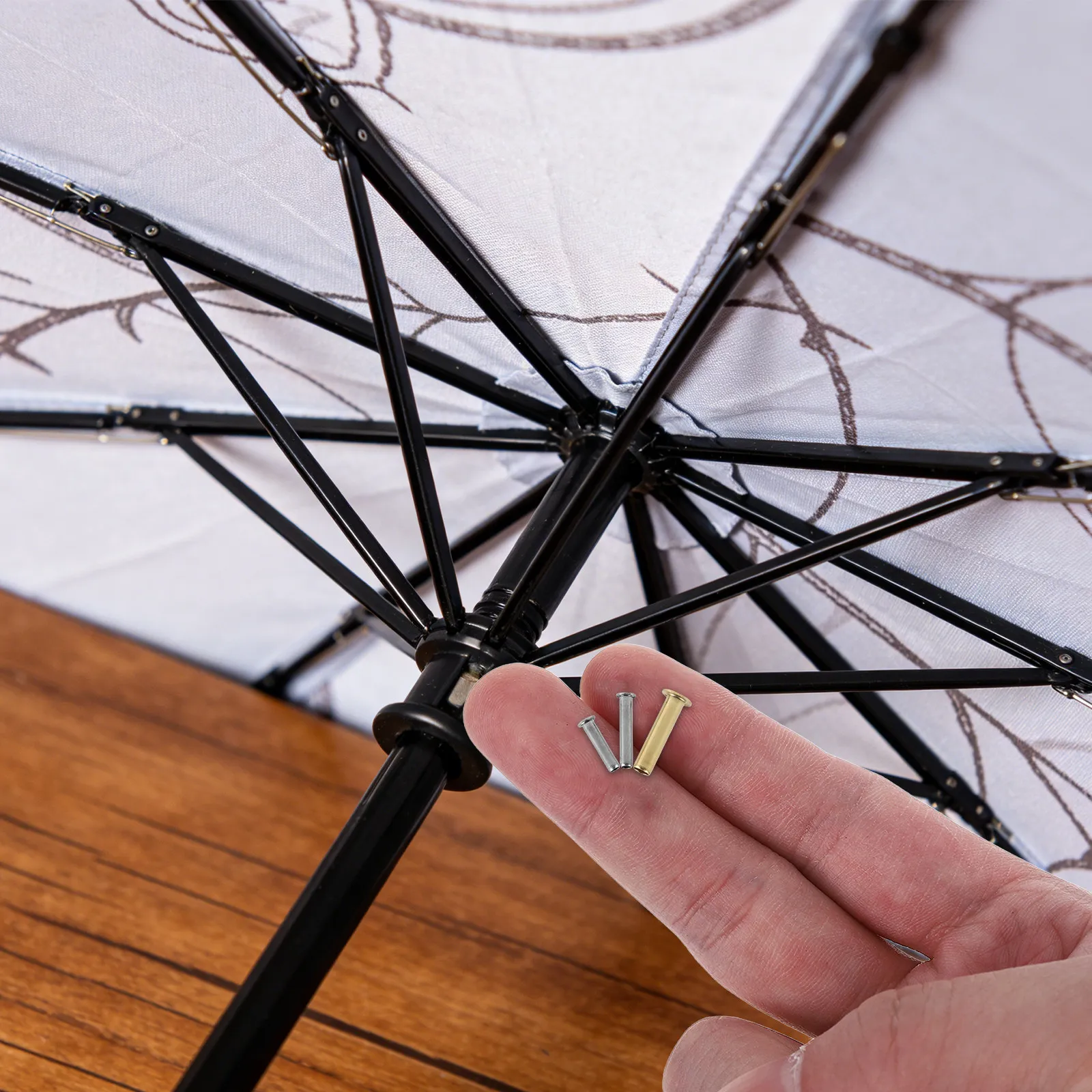 12Pcs Umbrella Repair Rivet Kit Metal Shaft Rib Joint Pins 13Mm 11.5mm 9Mm for Folding Straight Patio Parasol DIY Fix