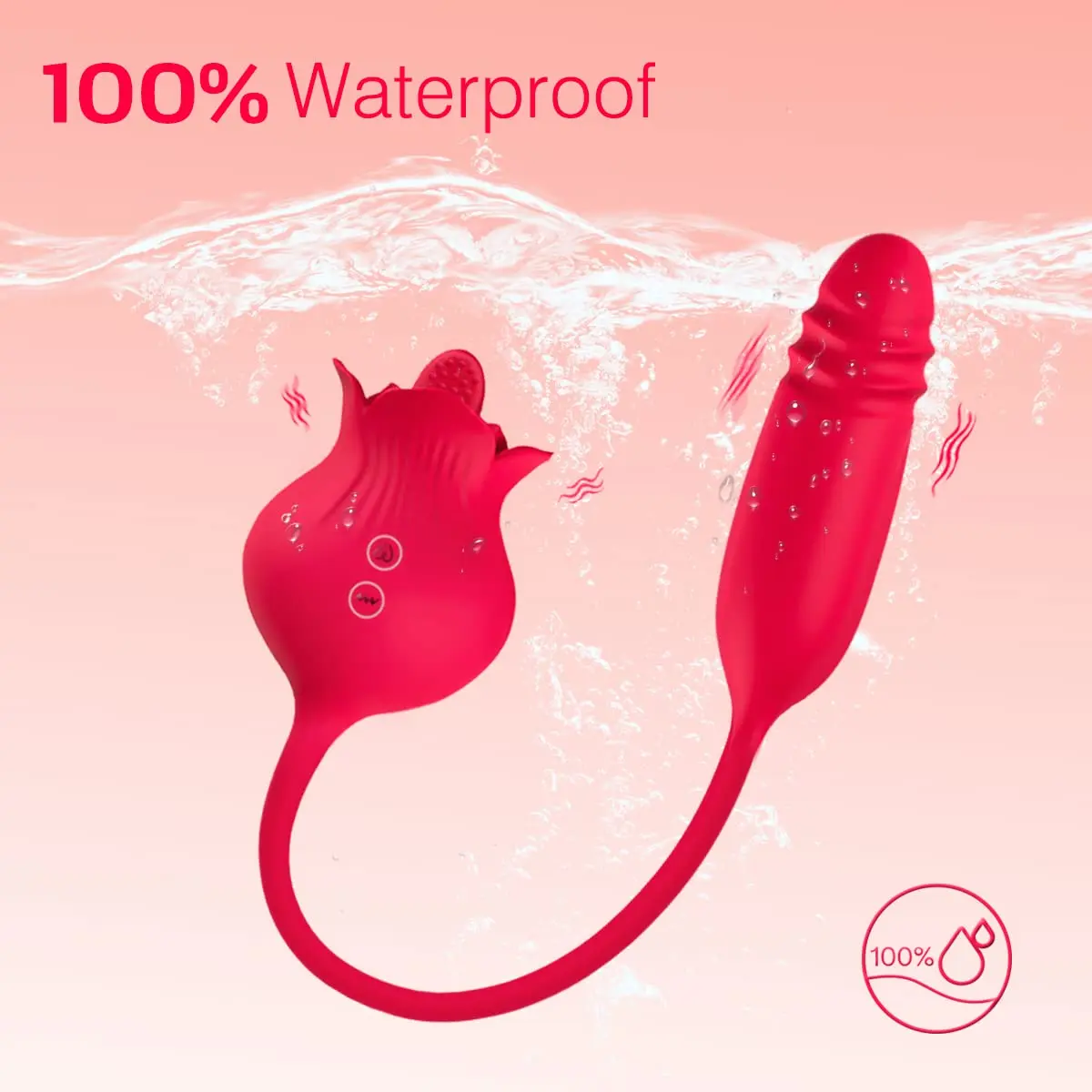 Rozenspeelgoedvibrator Voor Vrouwen, Clitorale Tong Vibrator Seksspeeltje, 10 Snelheidsmodi, G-Spot Dildo 'S Roos Tepelmassageapparaat Likken Stimu