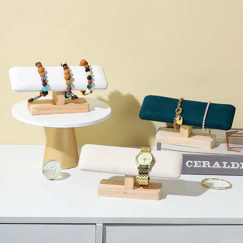 แท่นวางนาฬิกาไม้ 1 ชิ้น แท่นโชว์นาฬิกา สร้อยคอ กำไลข้อมือ ที่จัดระเบียบเครื่องประดับ ที่วางกำไลข้อมือ ที่คาดผม ที่วางโชว์