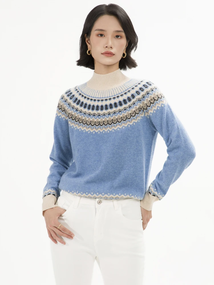 100% แคชเมียร์ฤดูใบไม้ร่วงฤดูหนาว high-end เสื้อกันหนาวแคชเมียร์แขนยาวคอนุ่มสบายๆเสื้อถักหญิง