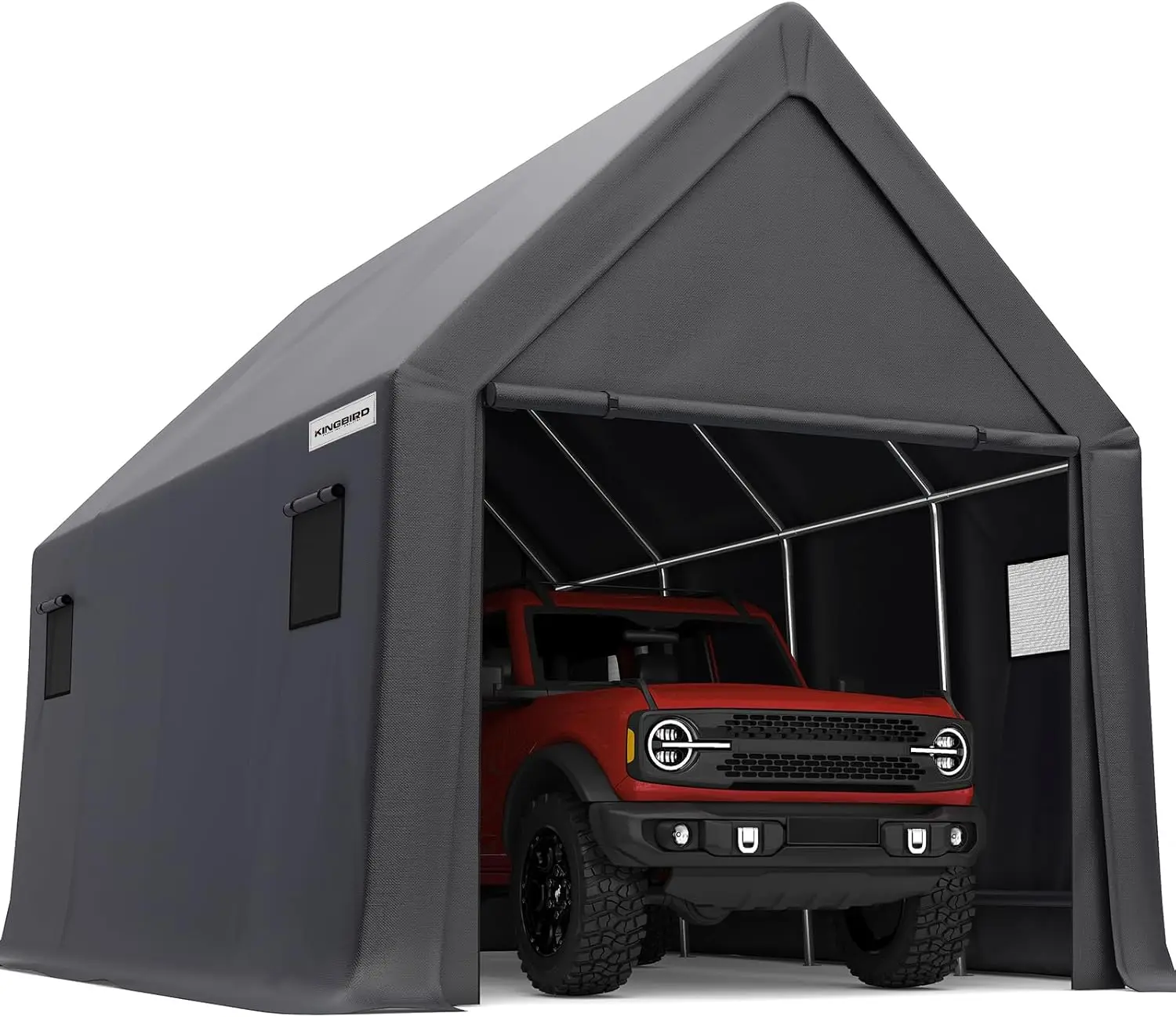 KING BIRD 10' x 20' Heavy Duty Carport Anti-Snow Carport, Full-Size Truck, Outdoor Storage Shelter Shed Instant Garage Car