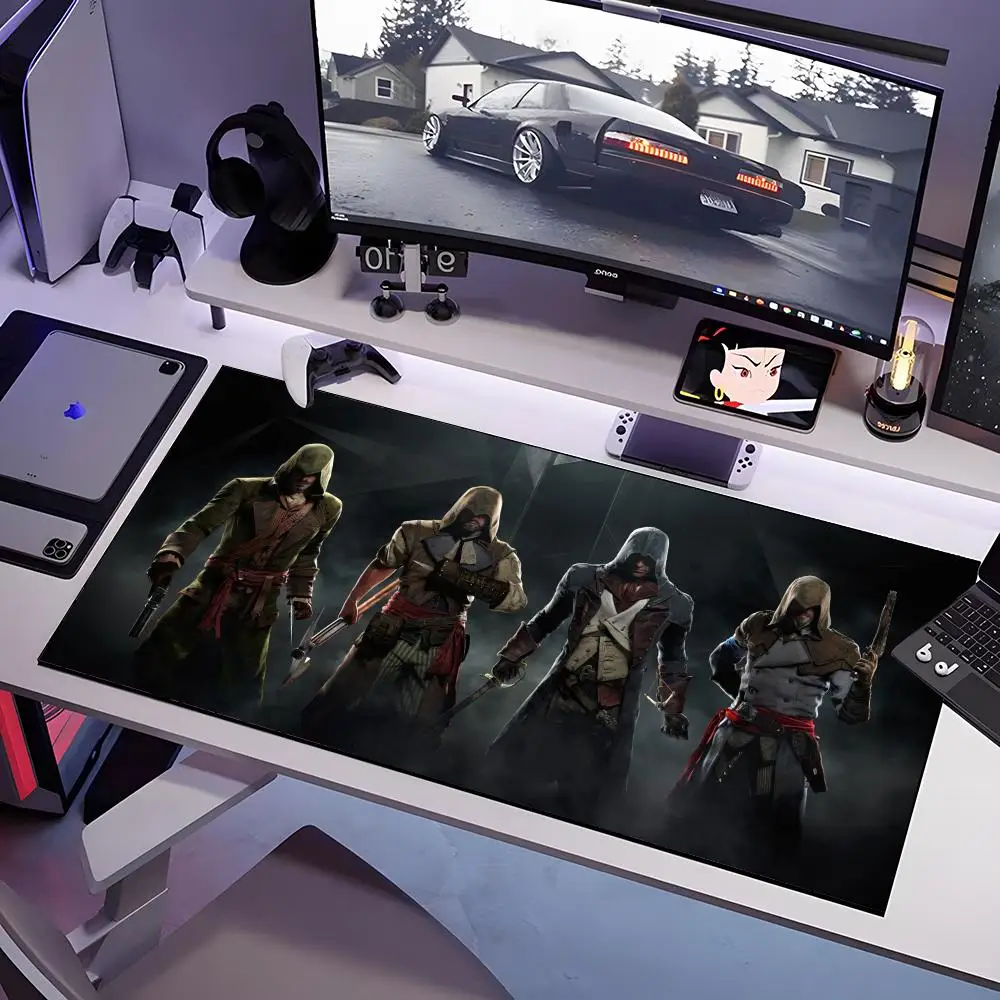 لوحة ماوس ألعاب الكمبيوتر Assassin S Creed كبيرة مضادة للانزلاق من المطاط لوحة ماوس ألعاب متينة حافة سميكة للتماس مناسبة للمكتب #3