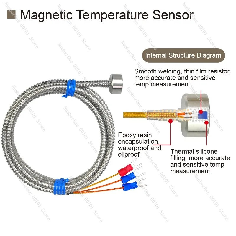 

High Temperature Magnet Temperature Sensor with Protective Sleeve Metal Hose K Type Adsorption Thermocouple