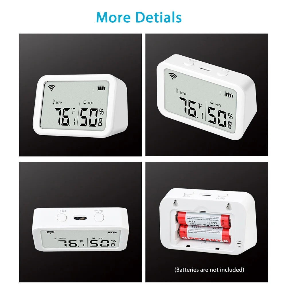 for tuya WIFI for zigbee Temperature Humidity Sensor Indoor Luminance Sensor Thermometer For Home Intelligent System Accessories
