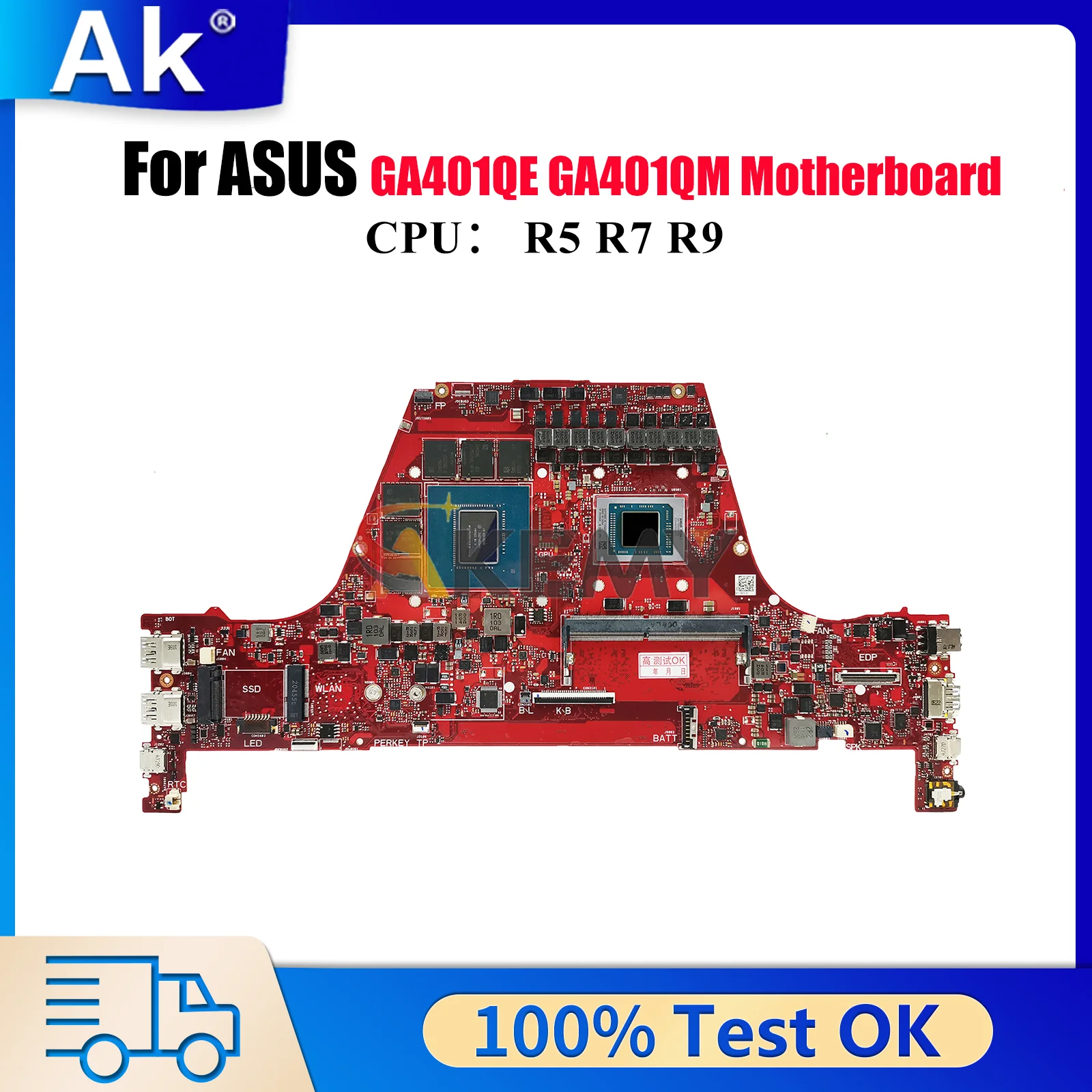 

GA401QM Laptop Motherboard For ASUS ROG Zephyrus G14 GA401QM GA401QE GA401Q Notebook Mainboard With R5 R7 R9 CPU 116% tests OK